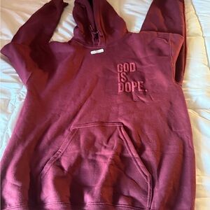 God Is Dope Maroon Hoodie
